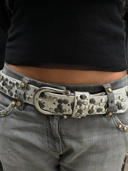 STUDDED LEATHER BELT
