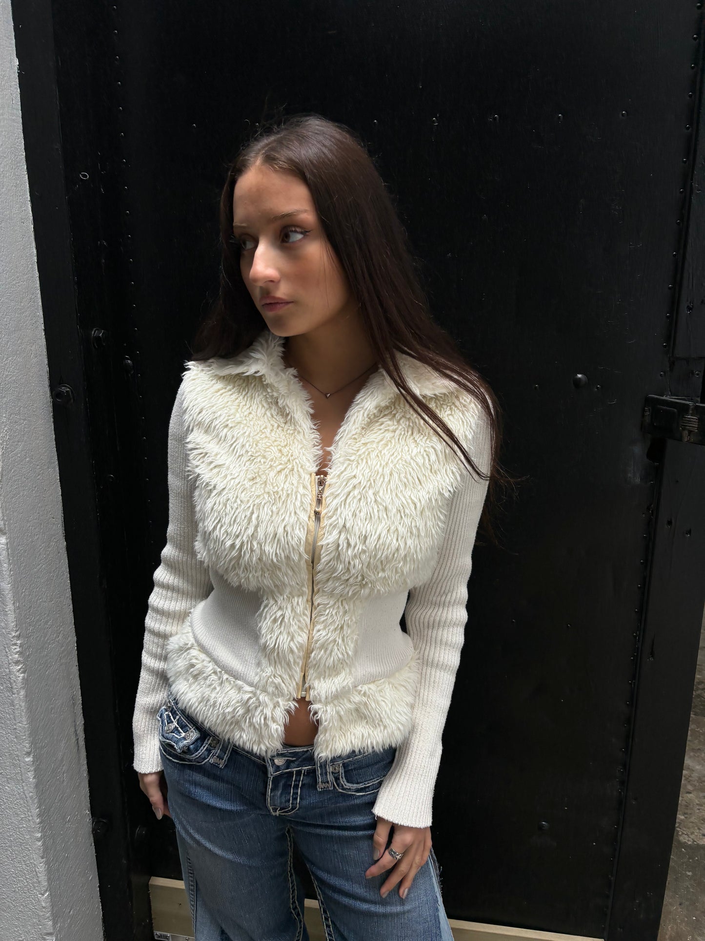 FAUX FUR SWEATER