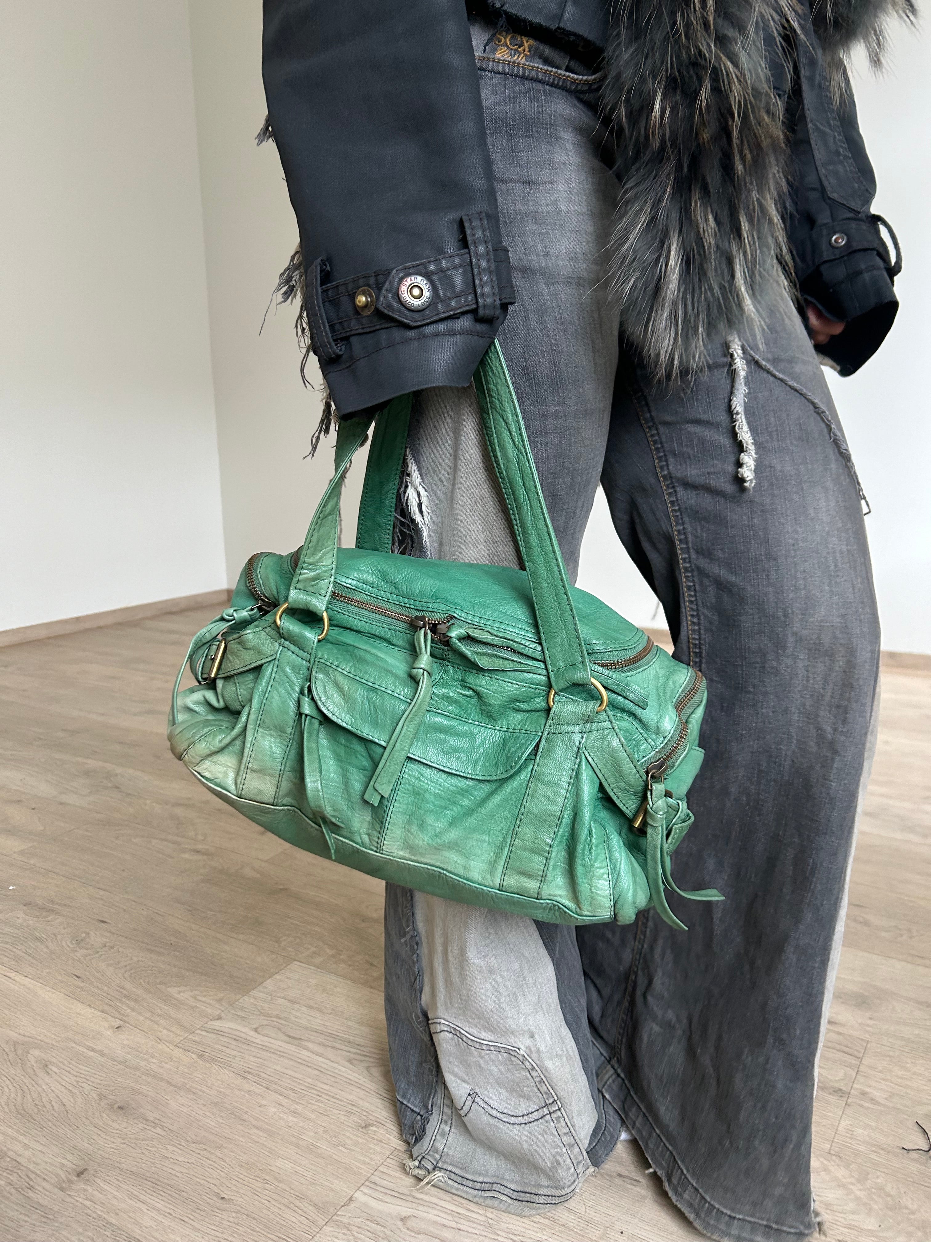 Y2K SHOULDER LEATHER BAG