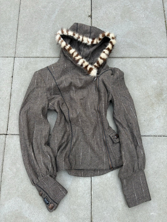 ZIPPED JACKET W FUR