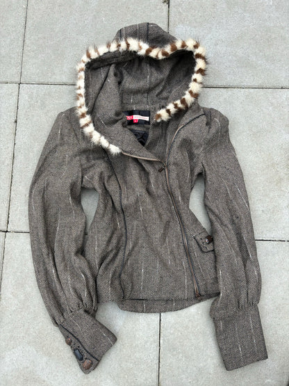 ZIPPED JACKET W FUR