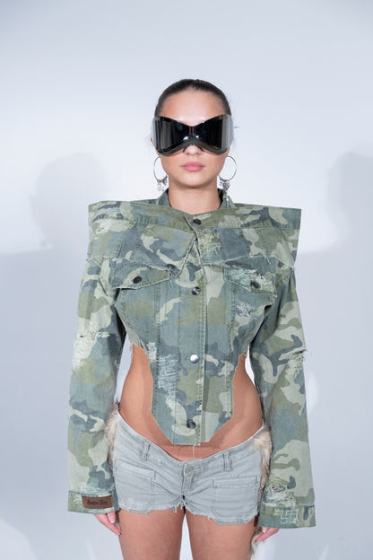 THESS CAMO CROPPED JACKET