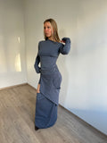 THESS MAXI SKIRT IN GREY