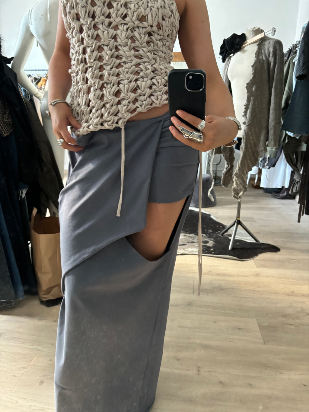 THESS MAXI SKIRT IN GREY