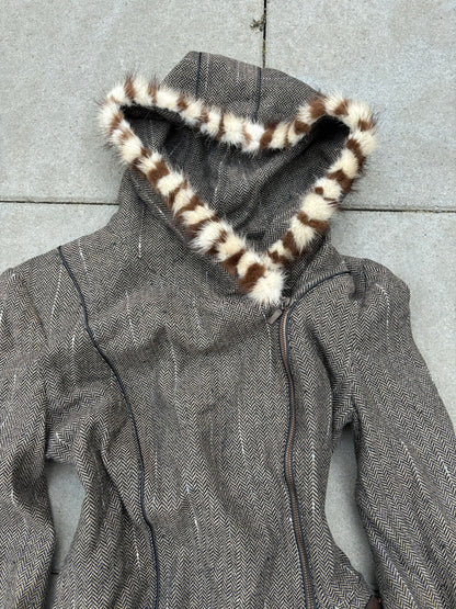 ZIPPED JACKET W FUR