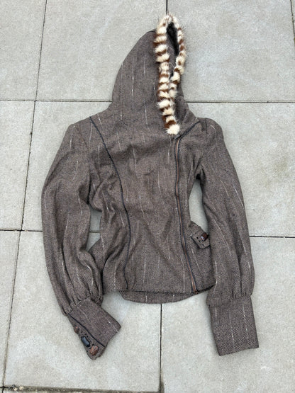 ZIPPED JACKET W FUR