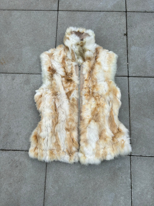 REVERSIBLE RABBIT FUR VEST